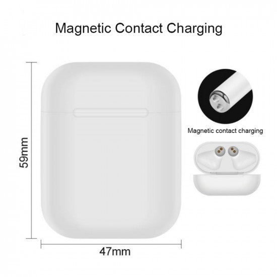 Casti Wireless Bluetooth MKJ-I8X Earbuds Kadeny, Alb