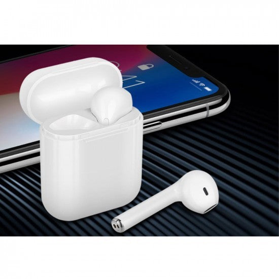 Casti Wireless Bluetooth MKJ-I8X Earbuds Kadeny, Alb