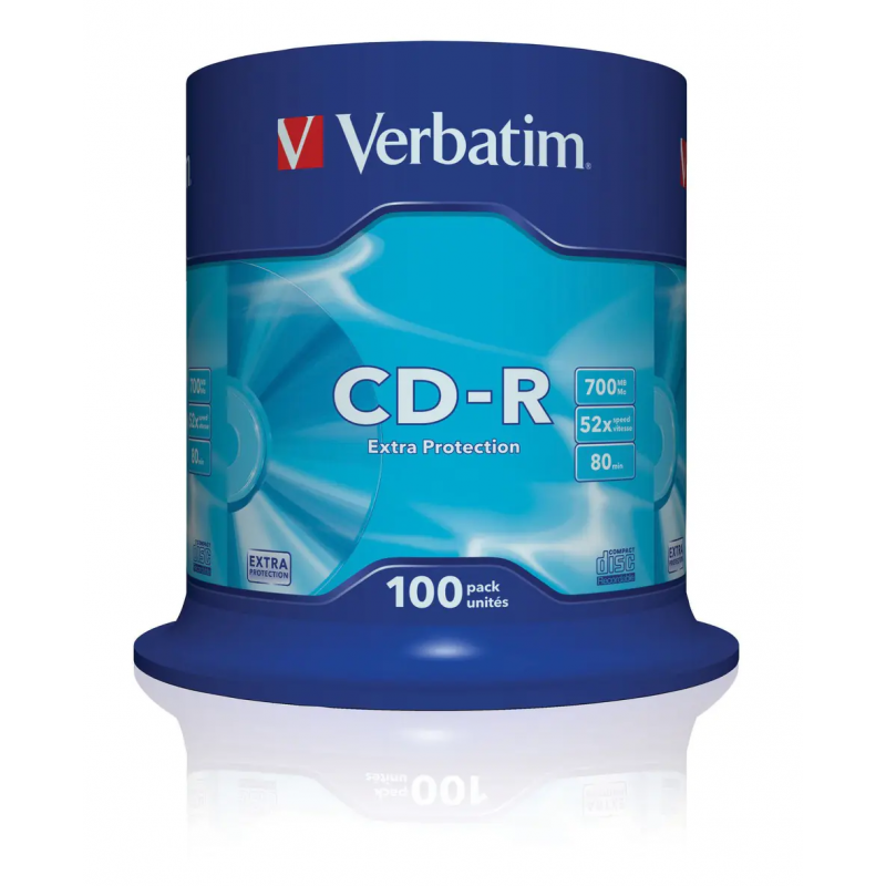 CD-R Verbatim 43411, 700MB / 80min, 52x, set 100 buc