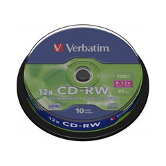 CD-RW Verbatim 43480, 700MB / 80min, 12x, set 10 buc