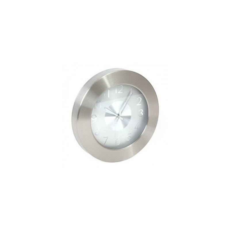 Ceas de perete Platinet PZNC / 42571, Noon, rotund, 30x30x4.5cm, argintiu, afisaj analogic cu cifre arabe, quartz