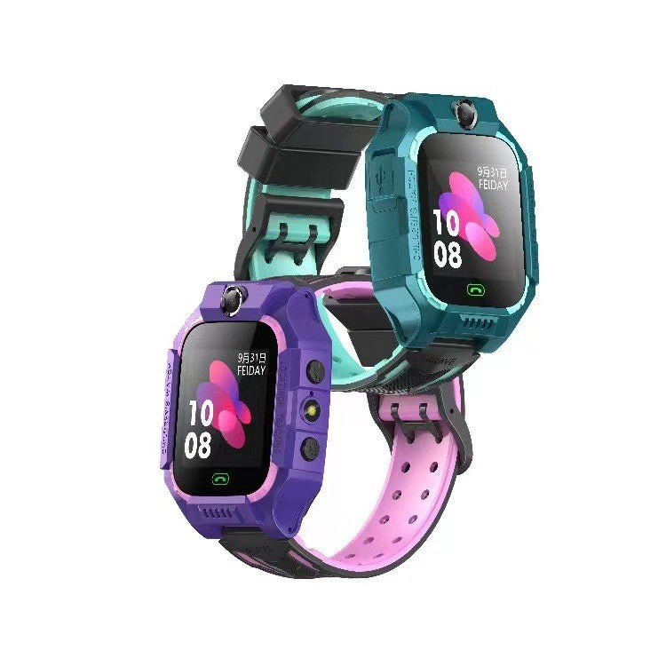 Ceas Smartwatch Kaveny, Pentru Copii, Model Q19 Z6, Localizare LBS, Istoric Traseu, Monitorizare Spion, Camera Foto, Lanterna, Chat Vocal, Apel SOS, Turcoaz
