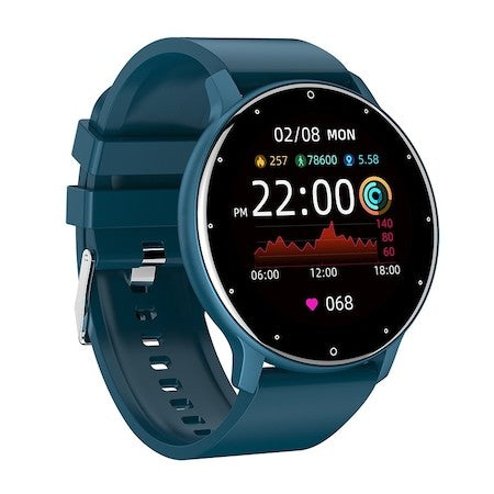 Ceas smartwatch si bratara fitness Kaveny ZL02D, oxigen, ritm cardiac, pedometru, notificari, IP67, Compatibil cu Android/iOS, vibratii, multi sport, Albastru inchis