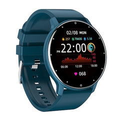 Ceas smartwatch si bratara fitness Kaveny ZL02D, oxigen, ritm cardiac, pedometru, notificari, IP67, Compatibil cu Android/iOS, vibratii, multi sport, Albastru inchis