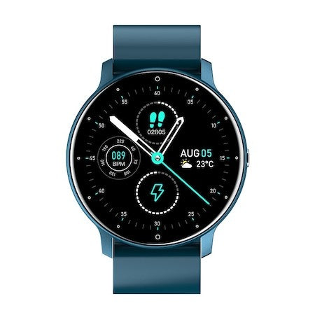 Ceas smartwatch si bratara fitness Kaveny ZL02D, oxigen, ritm cardiac, pedometru, notificari, IP67, Compatibil cu Android/iOS, vibratii, multi sport, Albastru inchis