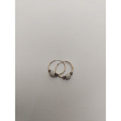 Cercei Argint 925 Creole 12 mm cu Piatra Alba, Jolie Silver, 0.8g, 1.5 cm x 1.4 cm