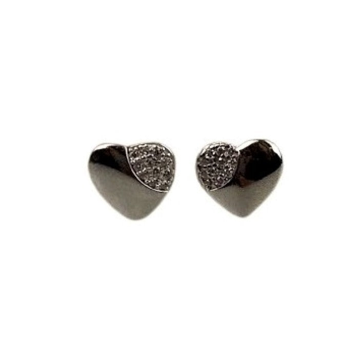 Cercei Argint 925 Inima cu Minizirconii Lateral, 1.43 g