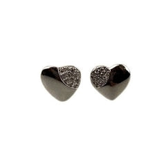 Cercei Argint 925 Inima cu Minizirconii Lateral, 1.43 g
