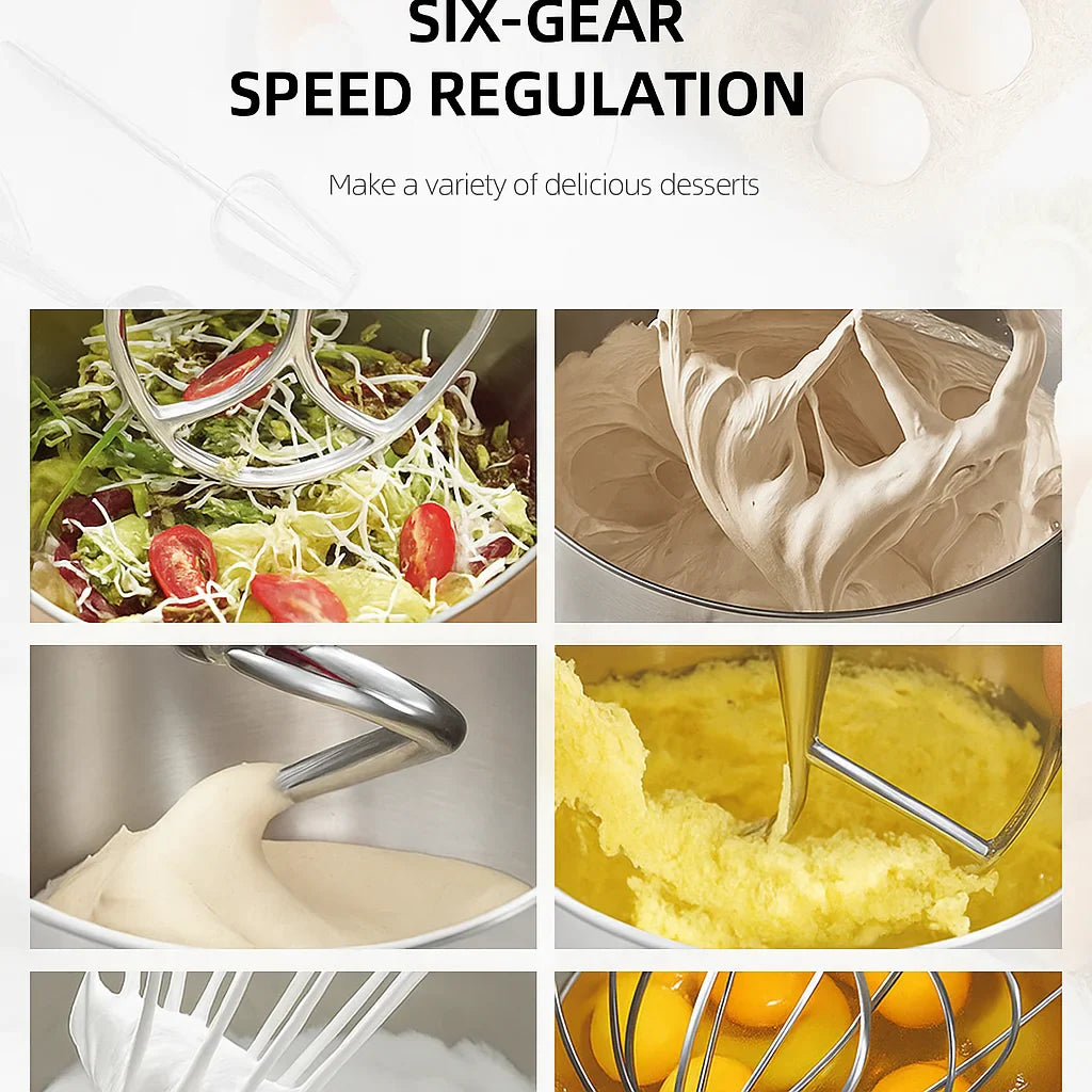 Robot de bucatarie multifunctional HALEY HY-2403, 7L, inox, 6 viteze + Turbo