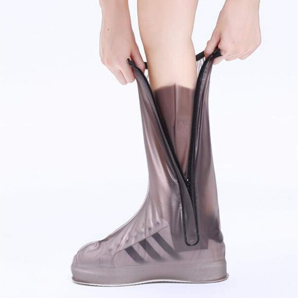 Protectie Incaltaminte pentru Ploaie si Noroi, Kaveny, Impermeabila, Talpa Antiderapanta, cu Fermoar si Capsa, Inaltime 40 cm, Marime XL 40-41, Maro