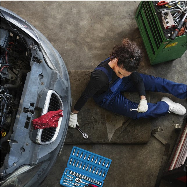 Chei tubulare Set 46 de Piese, Kadeny, Trusa Scule de Reparatii Auto, Prelungitoare Rigid si Flexibil, Articulatie Cardanica, Antrenor de Forta Glisant, Adaptoare, Maner pentru Surubelnita, 23 x 12 x 4 cm, 1.9 kg, Cutie Albastra