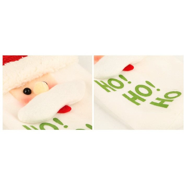 Saculet de Craciun pentru Sticla de Bautura, Kadeny, Model Mos Craciun Accesorizat, Tematica Petrecere de Craciun, Marime Universala, 13x28 cm, Rosu