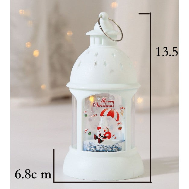 Decoratiune de Craciun, Kadeny, Model Sfesnic de Birou, Mos Craciun, din Plastic, cu Inel de Agatat, 6.8 x 13.5 x 2 cm, Alb