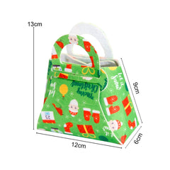 Geanta pentru Copii, Kadeny, Pliabila, pentru Cadouri de Craciun, din Panza Netesuta, 13 x 12 x 6 cm, Verde