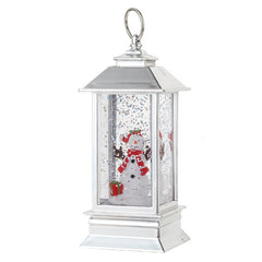 Decoratiune Luminoasa, Kadeny, Felinar de Craciun, cu Lumina LED, Ornament Model Om de Zapada, 5.3x5.3x13 cm, Alb