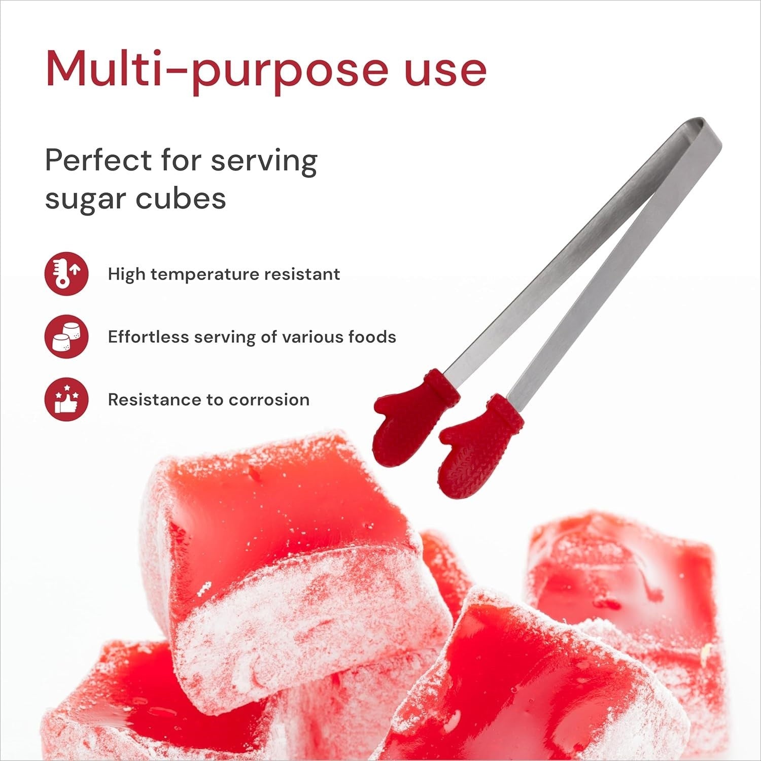 Cleste Creativ pentru Mancare, Kadeny, Model Manusi din Silicon, 14.5x3 cm, Rezistent la Temperaturi Inalte si Coroziune, Rosu