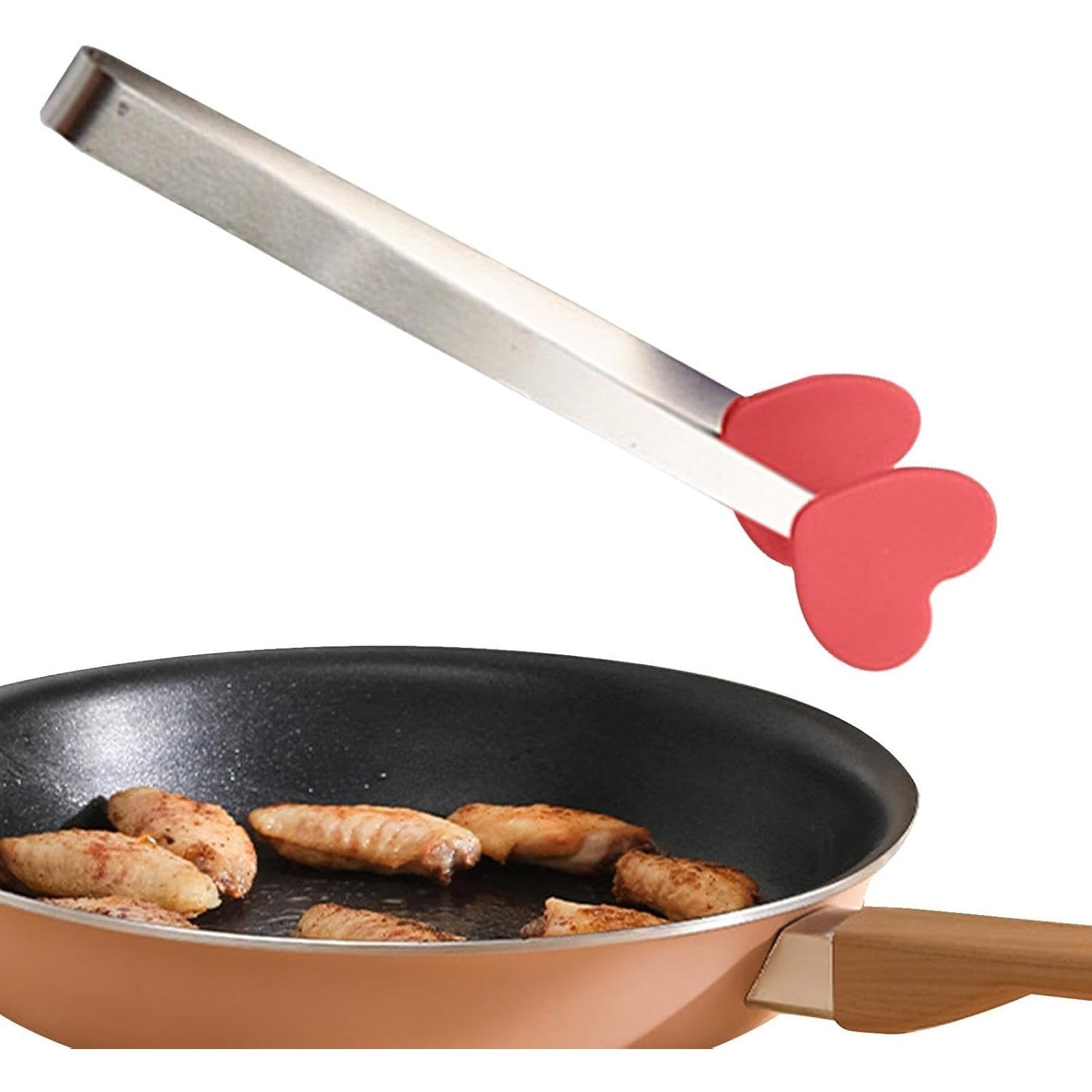 Cleste Creativ pentru Mancare, Kadeny, Model Inimioare din Silicon, 14.5x3 cm, Rezistent la Temperaturi Inalte si Coroziune, Rosu