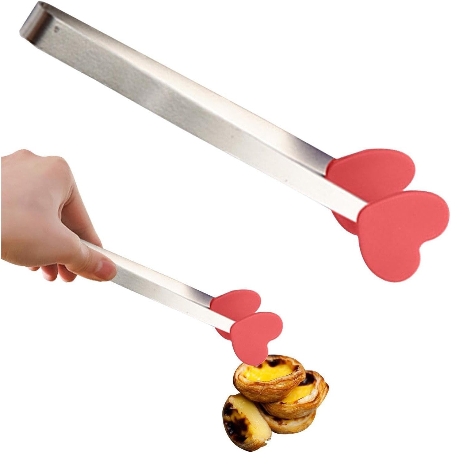 Cleste Creativ pentru Mancare, Kadeny, Model Inimioare din Silicon, 14.5x3 cm, Rezistent la Temperaturi Inalte si Coroziune, Rosu