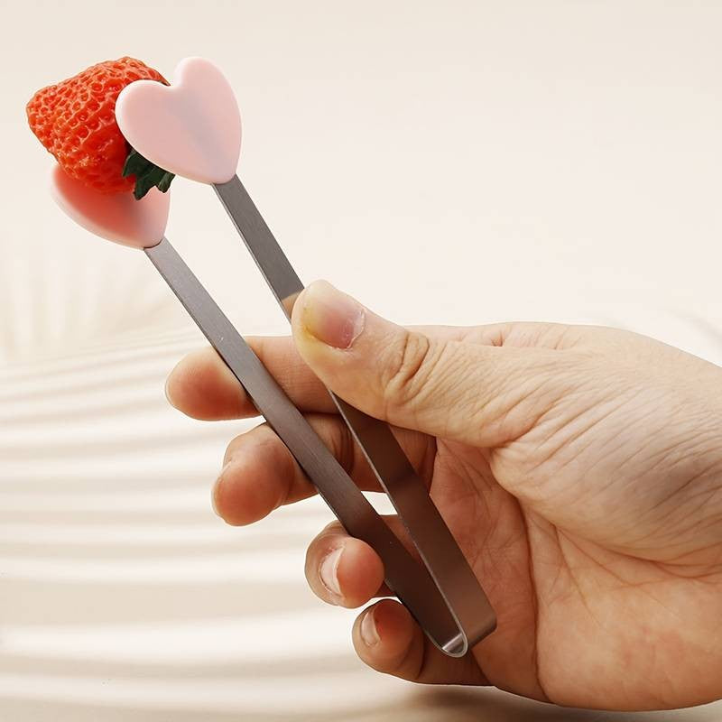 Cleste Creativ pentru Mancare, Kadeny, Model Inimioare din Silicon, 14.5x3 cm, Rezistent la Temperaturi Inalte si Coroziune, Roz