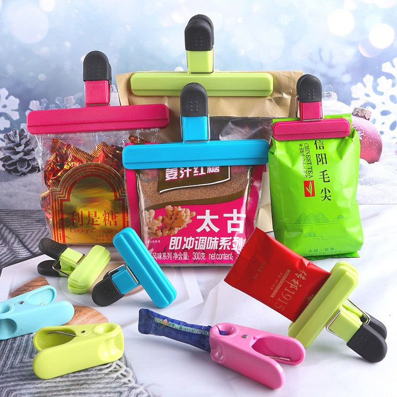 Cleste Multifunctional pentru Sigilarea Pungilor, Kadeny, din Plastic, Mentine Alimentele Proaspete, 15x7.5 cm, Roz