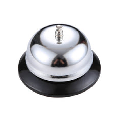 Clopotel sonerie metalica Kadeny, pentru receptie hoteluri, baruri, restaurante, material metal si plastic, 6 x 10 cm, argintiu