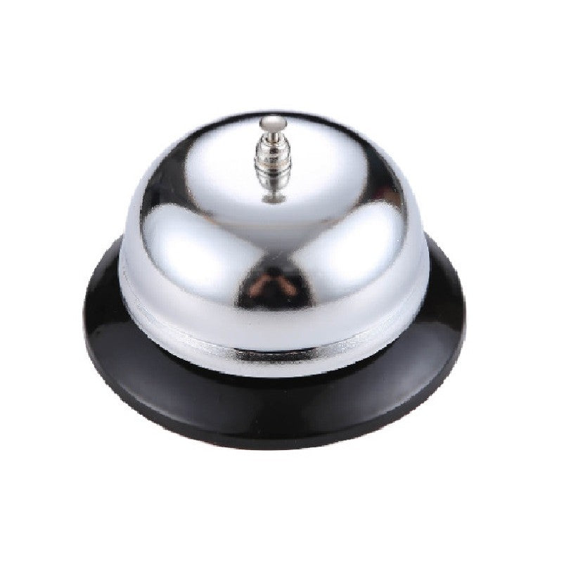 Clopotel sonerie metalica Kadeny, pentru receptie hoteluri, baruri, restaurante, material metal si plastic, 6 x 8.5 cm, argintiu