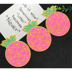 Suport pentru Pahar, Kadeny, Model Ananas, din PVC, 12 x 9 cm, Rezistent la Caldura, Roz