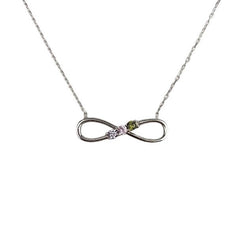 Colier Argint 925, Infinit cu Trei Zirconii Multicolore 40 cm