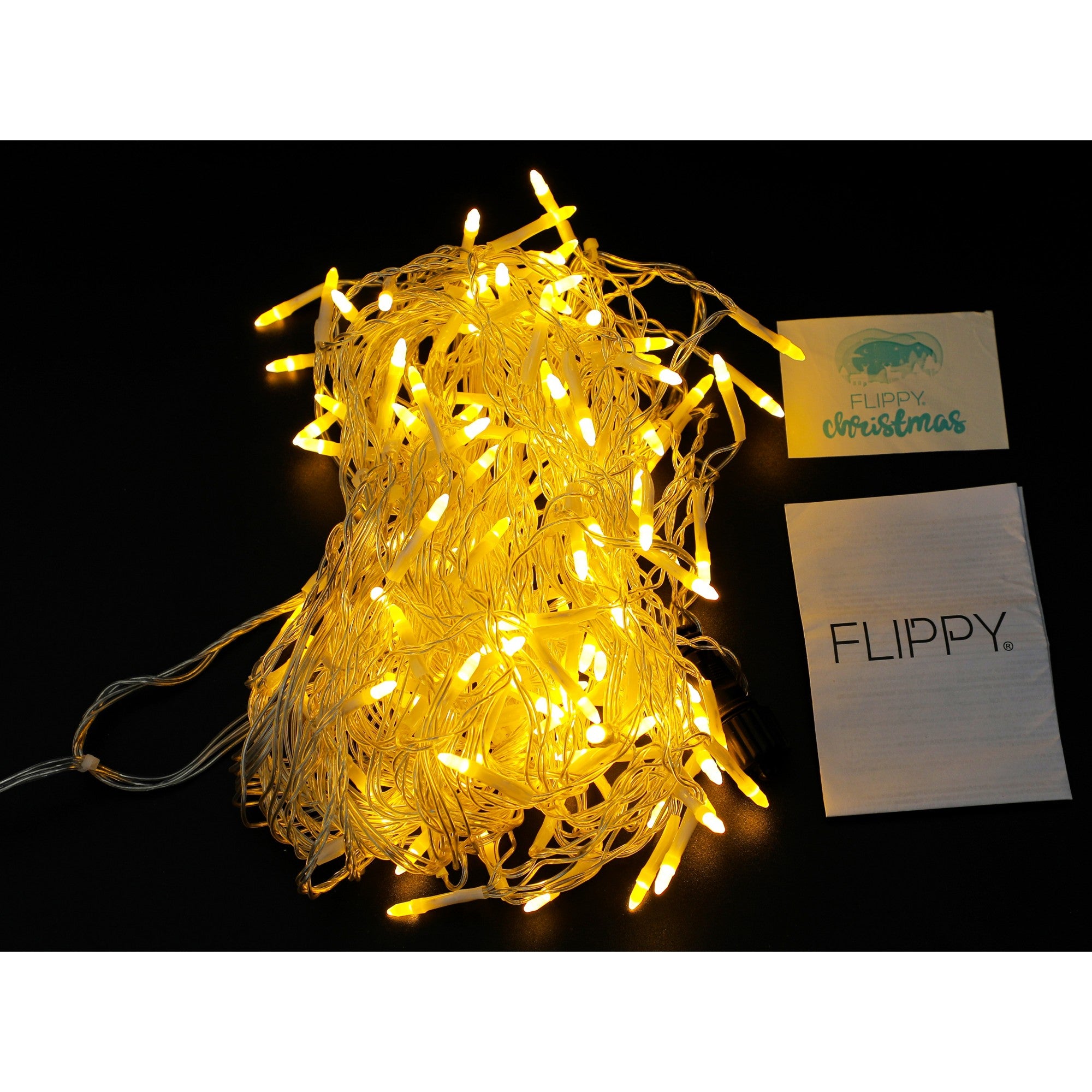 Sectiune Instalatie de Craciun, Kaveny®, Tip Turturi, Fara Alimentator, 5m, 143 LED-uri, 8 Jocuri de Lumini, Fir Transparent, Lumina Alb Cald, IP44, Interconectabila