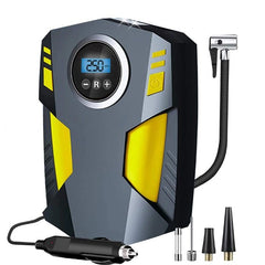 Compresor Auto Portabil cu Lanterna si Afisaj Electornic Kadeny, DC 12V, 120W, 35L/min, Cablu de alimentare 3m, Pompa Biciclete, Moto, Mingi, Saltele, Max 10.3bar, lumina LED, Negru