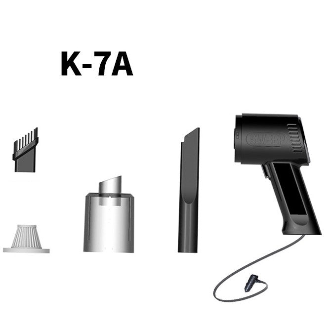 Aspirator Portabil Auto, Kadeny, Tip Pistol K7A, Pentru Casa si Masina, Cablu Auto, 36 x 17 cm, Negru