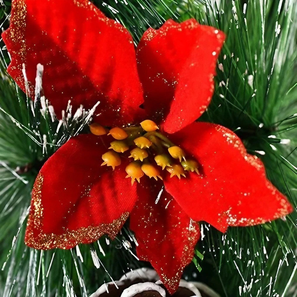 Coronita pentru Craciun Kadeny, diametru 32 cm, din brad artificial, decorata cu conuri si merisoare, 3 Funde Rosii. Verde/Alb