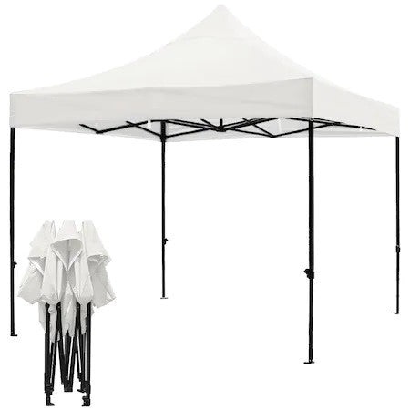 Cort pliabil pentru Evenimente, cadru metalic pentru curte si gradina, 2x2 m, Alb, Kaveny