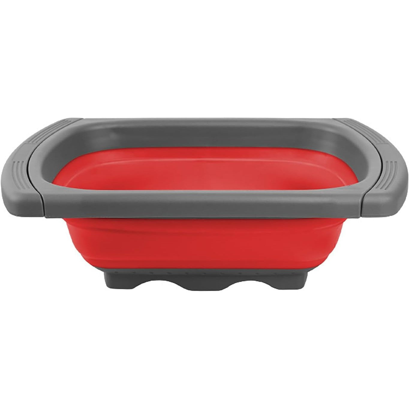 Cos de Scurgere Retractabil pentru Chiuveta, Kadeny, cu Filtru, pentru Fructe si Legume, de Uz Casnic, 39x12 cm, Design Extensibil pana la 61 cm, cu Manere de Prindere, Rosu