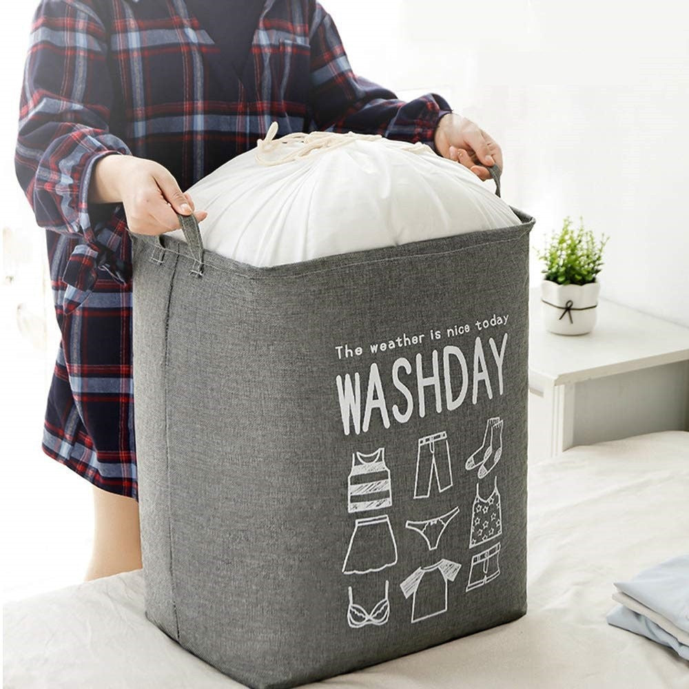 Cos de Rufe, Kadeny, 72 L, Textil, 30x40x60 cm, Gri, Cu Imprimeu