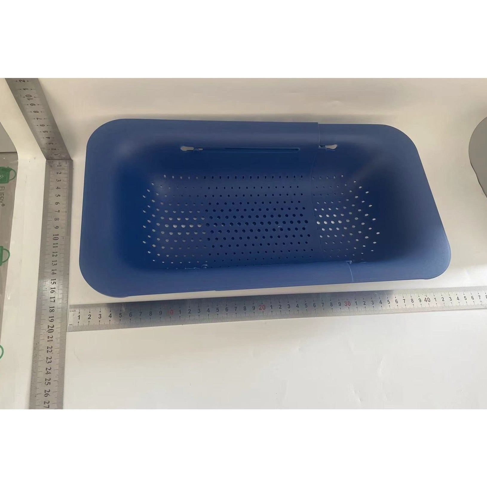 Cos pentru Scurgere Chiuveta de Bucatarie, Kadeny, Plastic, Telescopic, 36x20x5 cm, Albastru