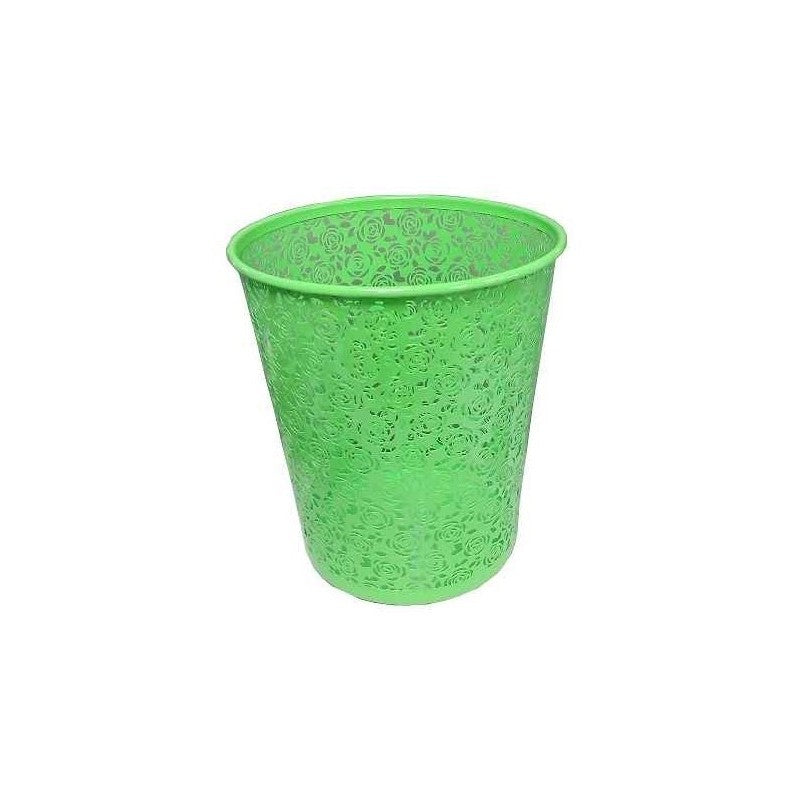 Cos de gunoi CNX, pentru hartie, 12 litri, 24x27cm, plasa metalica, cu flori stantate, diverse culori