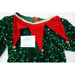 Costum Craciun, Kadeny, Spiridus, rosu,  10 - 13 ani, catifea