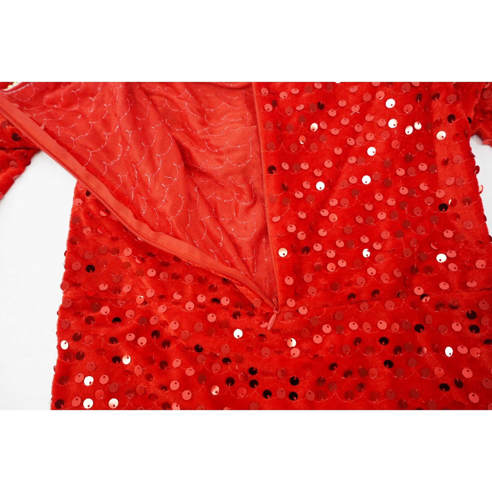 Costum Craciun, Kadeny, Spiridus, rosu,  10 - 13 ani, catifea