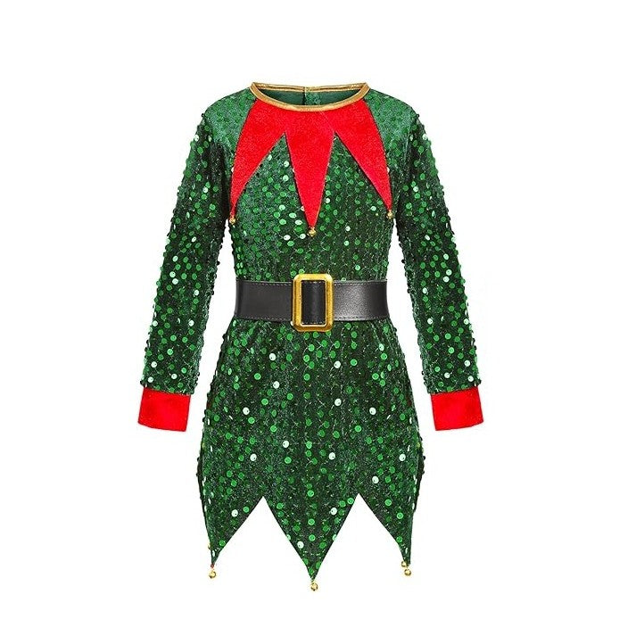 Costum Craciun, Kadeny, Spiridus, rosu,  10 - 13 ani, catifea