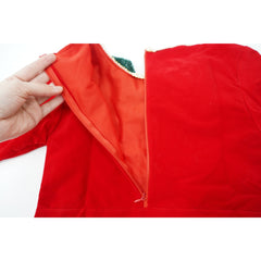 Costum Craciun, Kadeny, Spiridus, rosu, 7 - 9 ani, catifea