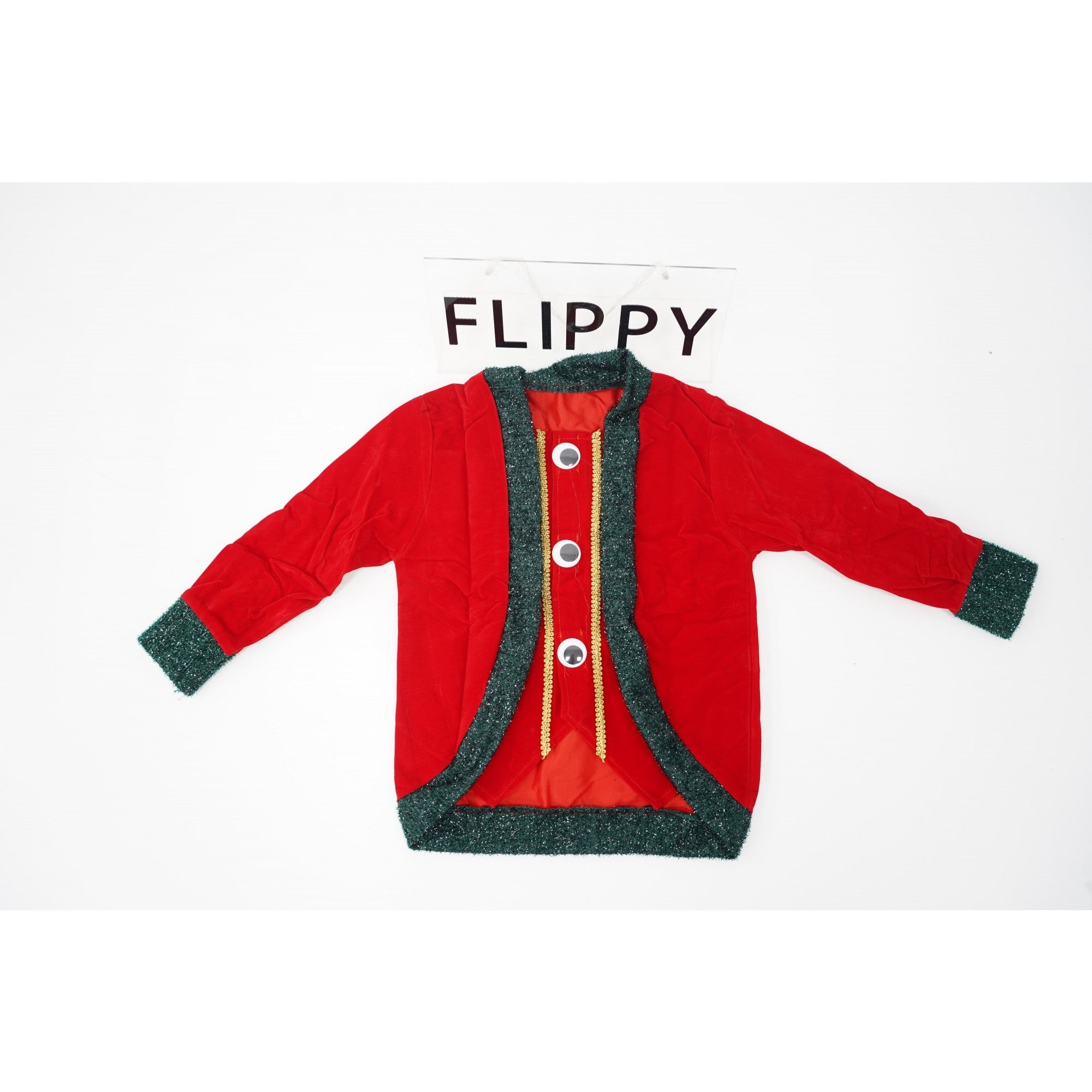 Costum Craciun, Kadeny, Spiridus, rosu-verde,  10 - 13 ani, catifea