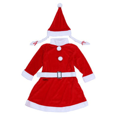 Costum Craciunita Kaveny® Fata, 4-6 ani, 3 piese, Catifea