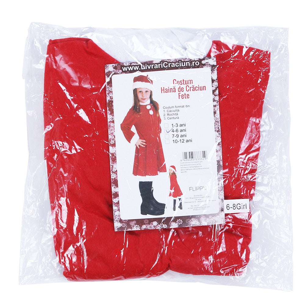 Costum Craciunita Kadeny® Fata, 4-6 ani, 3 piese, Polar