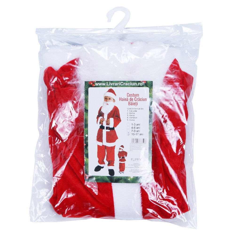 Costum Mos Craciun Kadeny® Baiat, 10-12 ani, 5 piese, Catifea