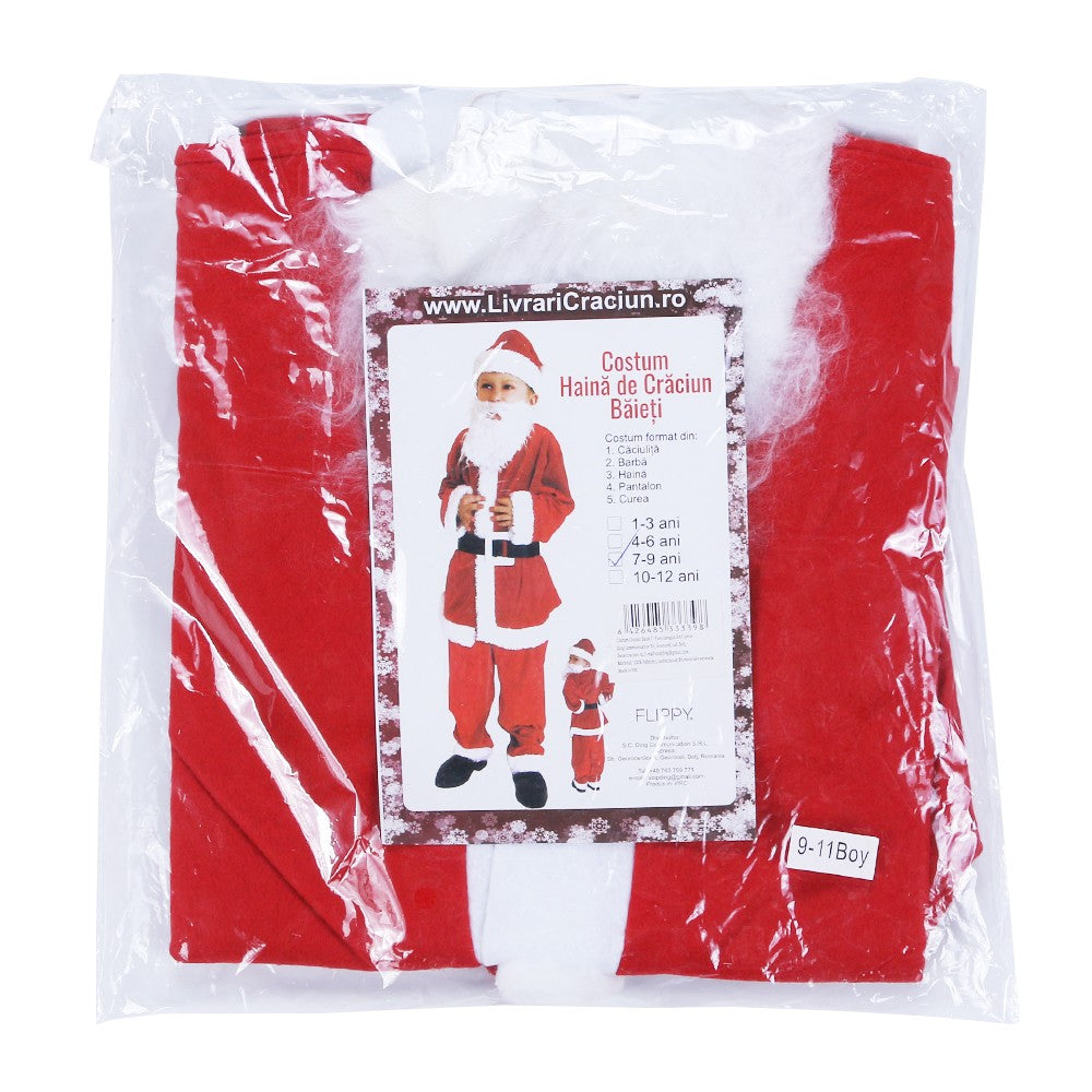 Costum Mos Craciun Kadeny® Baiat, 7-9 ani, 5 piese, Polar