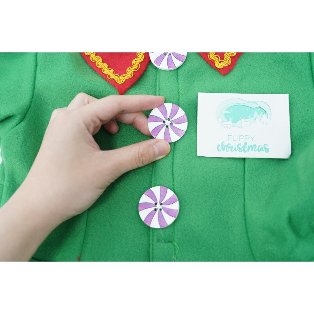 Costum Spiridus, Kadeny, Fete, 1-3 ani, Verde, Poliester