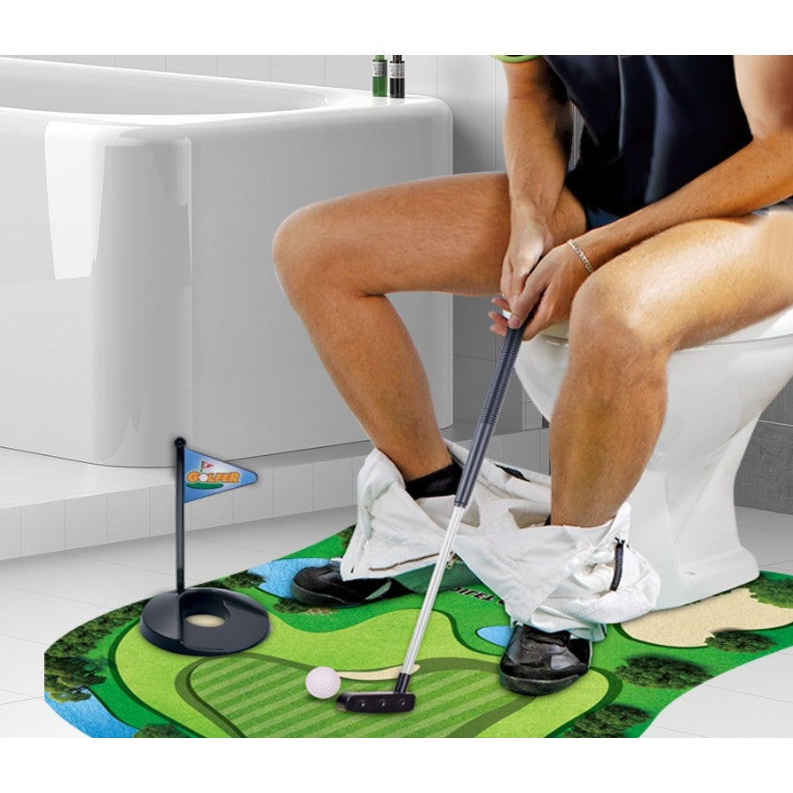 Covoras de Baie, Kadeny, Model Teren de Golf, Interactiv, +14 Ani, din PVC, 80 x 69 cm, Verde