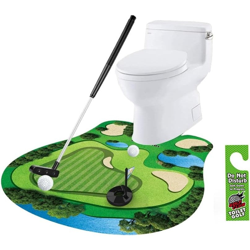 Covoras de Baie, Kadeny, Model Teren de Golf, Interactiv, +14 Ani, din PVC, 80 x 69 cm, Verde