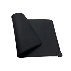 Covoras din silicon pentru animale Kaveny, pentru bol de apa si mancare, antiderapant, margini ridicate pentru a mentine apa, 48.5x30 cm, Negru